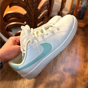 Nike White and Teal Athletic Shoes